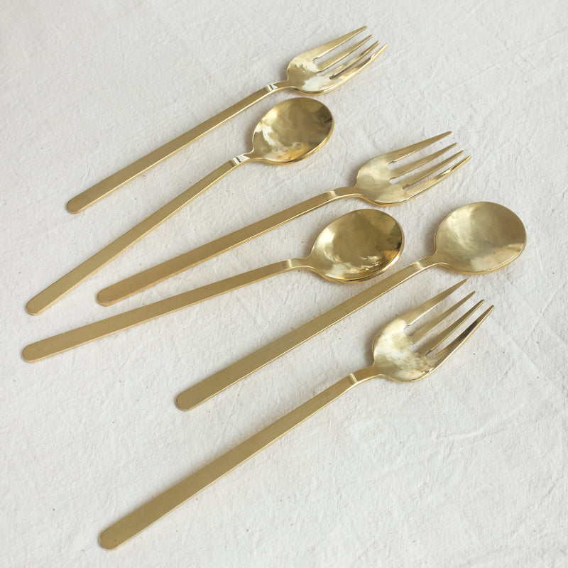 Pure Brass Cutlery Set Button Curry